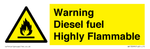 Warning diesel fuel Highly Flammable